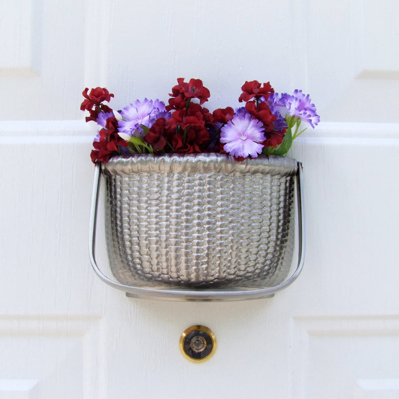 Heurtoir de porte panier Nantucket, Argent nickel