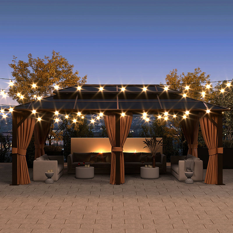 20 Ft. W x 12 Ft. Aluminum Patio Gazebo, 20 Ft. W x 12 Ft. D