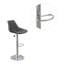 2 x tabourets de bar réglables en ébène, base moderne, sièges recouverts de cuir ciré, 2 unités, cuir, réglable, finition