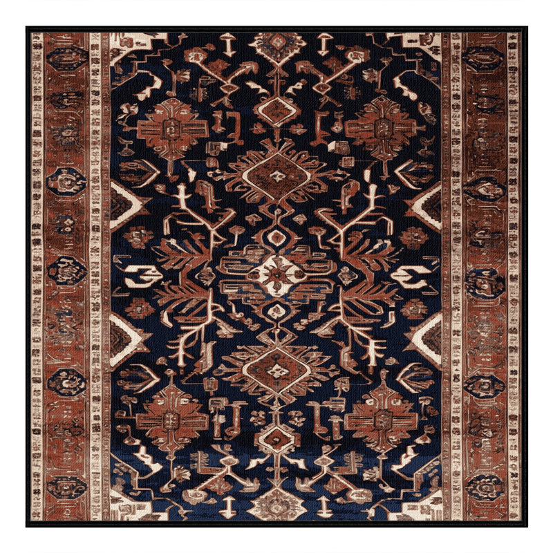 Tapis brun lavable à la machine, Carré 7 pi