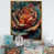Toile avec cadre flottant or