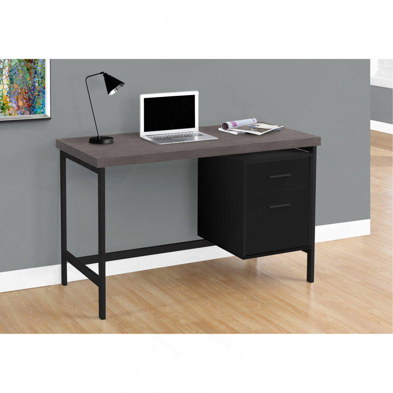Bureau d'ordinateur, bureau personnel, ordinateur portable, installation à gauche, à droite, tiroirs de rangement, l 48 po, travail, stratifié, métal, contemporain, moderne