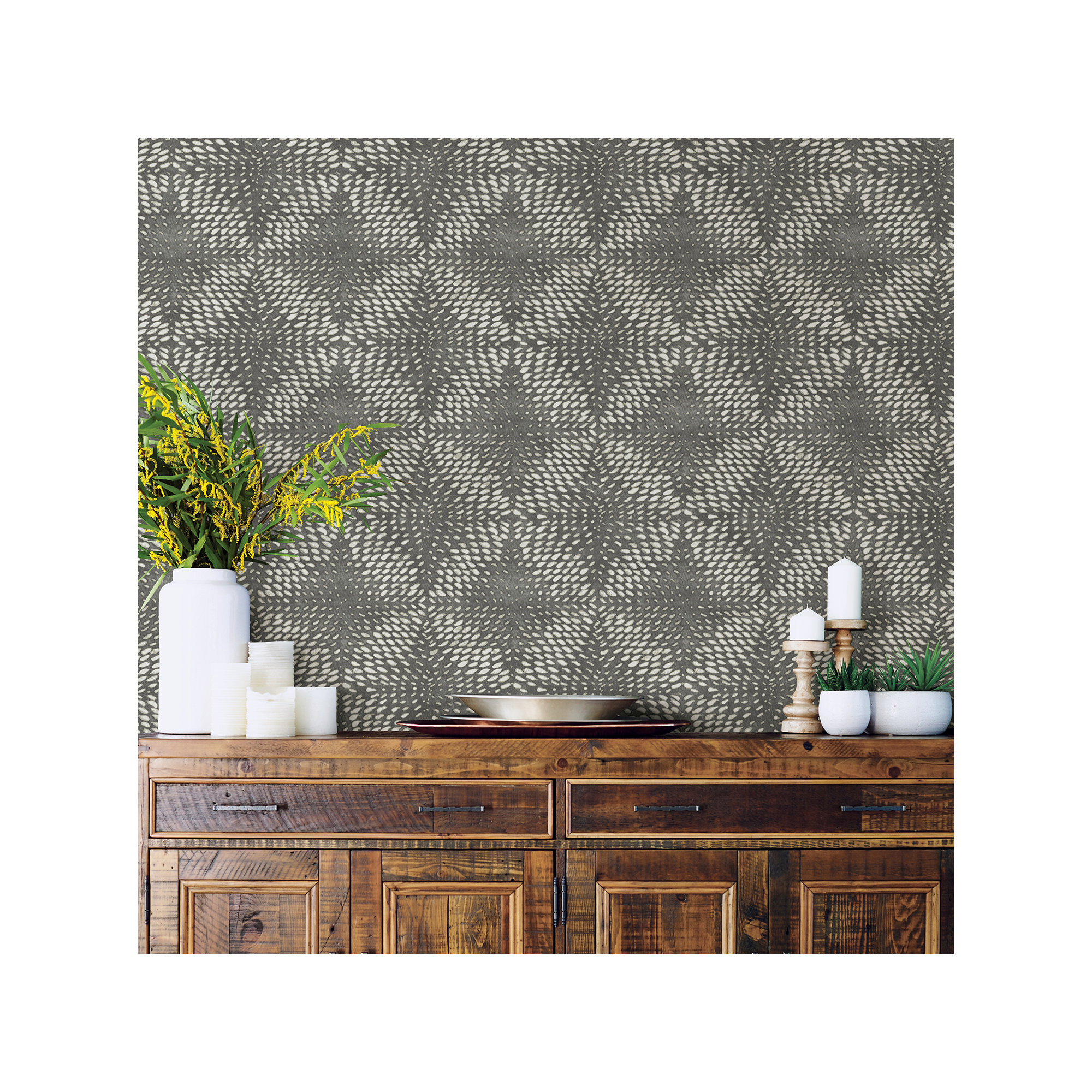 Bardwell Geometric Roll, Pewter