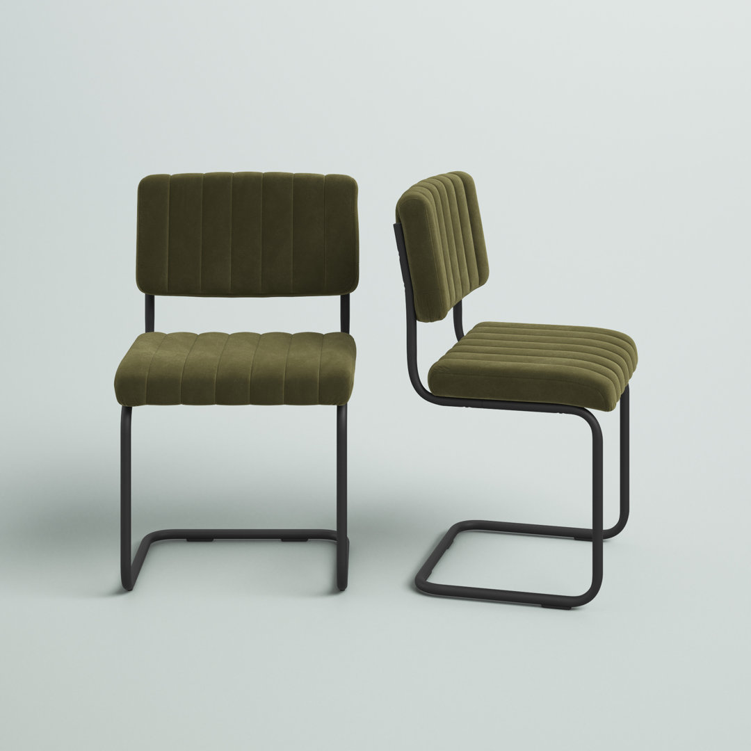 Estes 19.5'' H Velvet Upholstered Side Chair (Set of 2) AllModern 