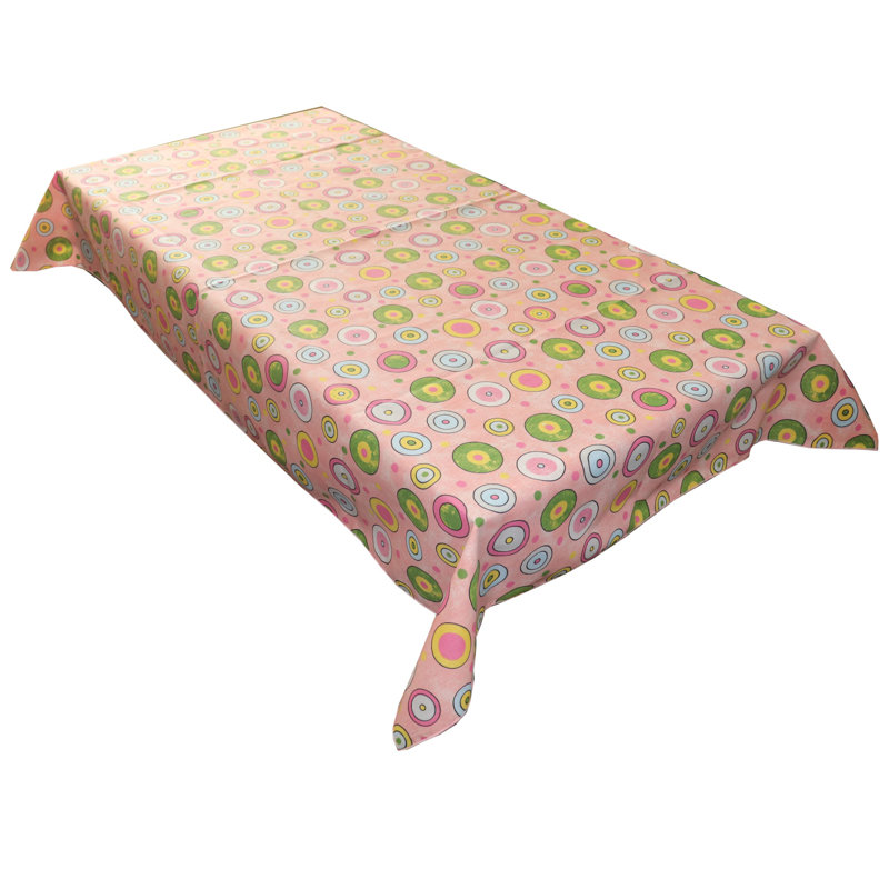 Nappes à imprimé cercles et pois, 48 po carré, Rose