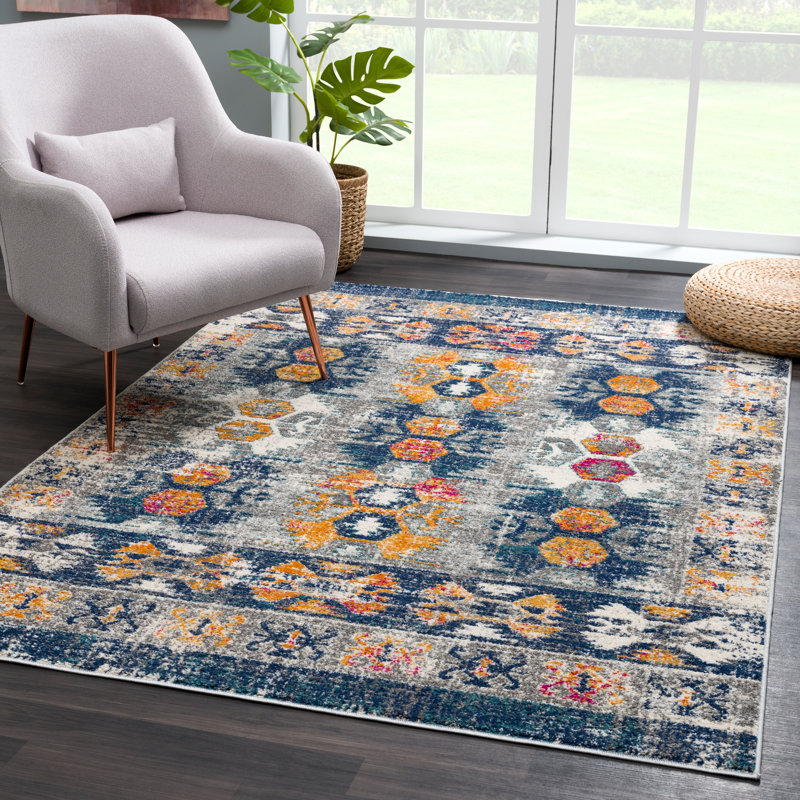 Tapis gris et orange IntarsMAL100A, Rectangle 4 pi x 6 pi