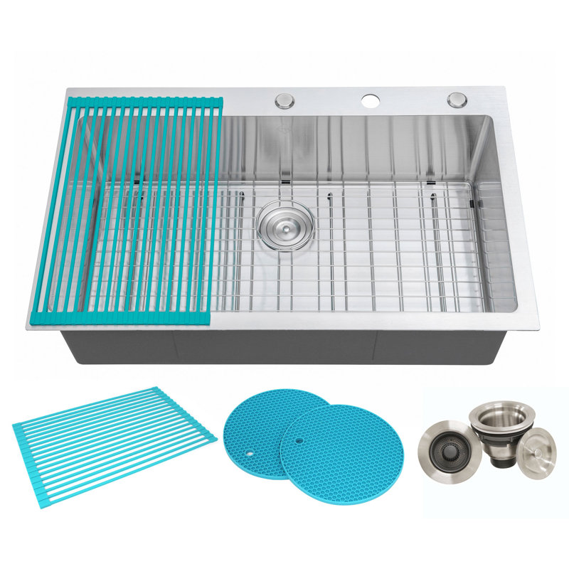 CozyBlock 36'' L Single Bowl Stainless Steel Kitchen Sink