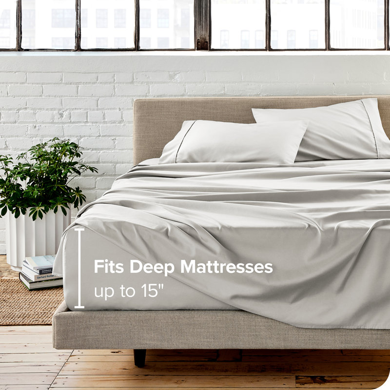 Microfiber - Set of 3, Twin Sheet Set, Cloud Gray