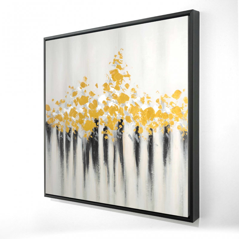 "Fleurs dorées abstraites" sur toile