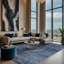 Tapis bleu lavable à la machine-630768831