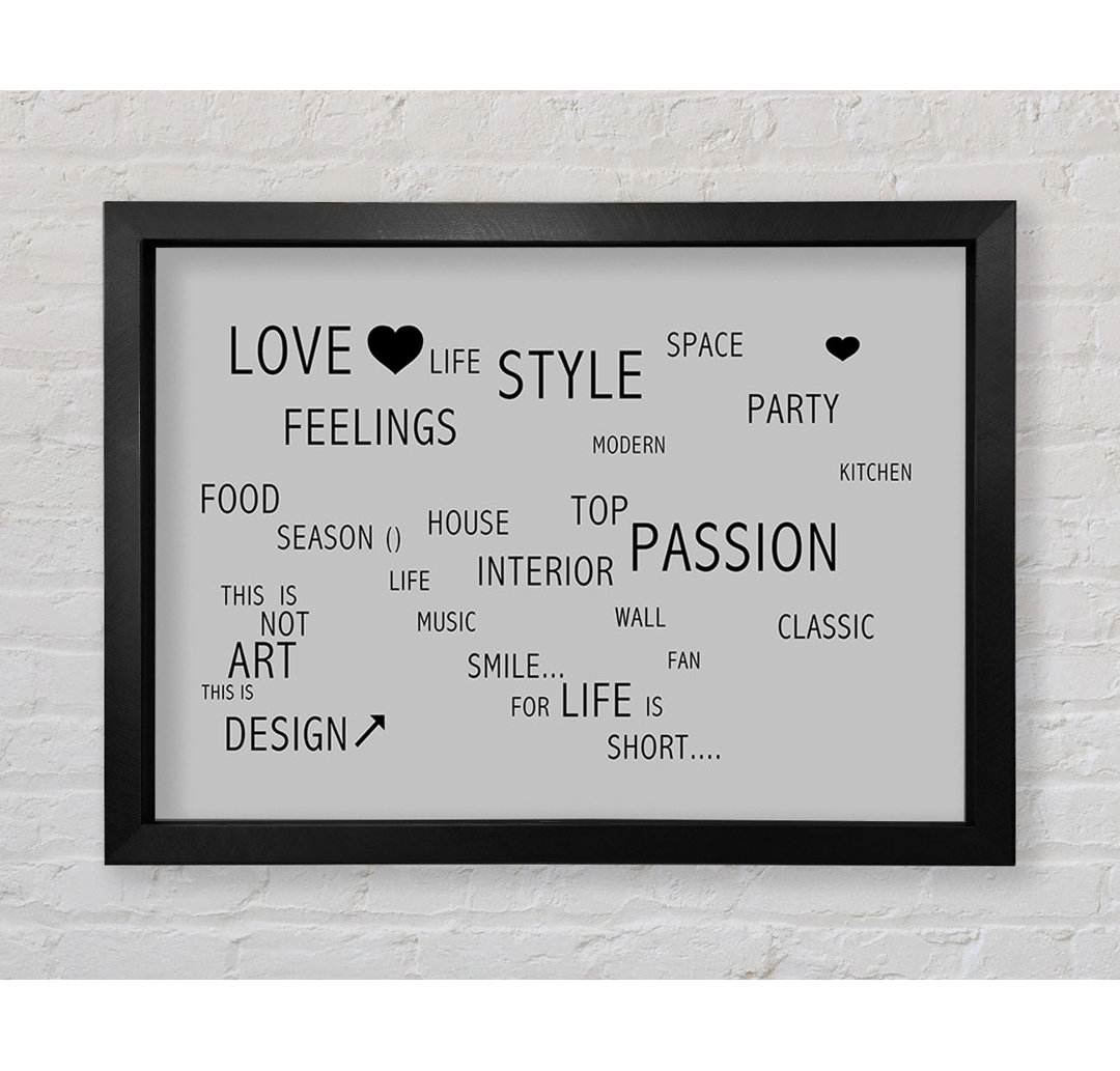 Love Quote Love Life Range - Einzelne Bilderrahmen Kunstdrucke