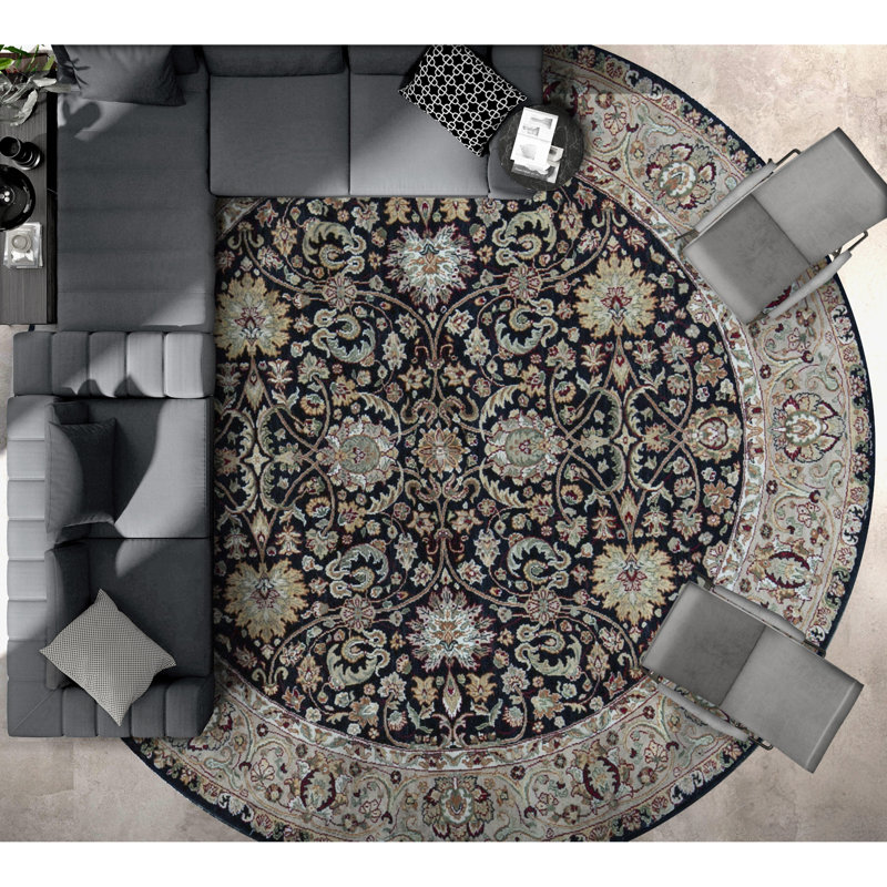 Wool Oriental Area Rug, Round 8'