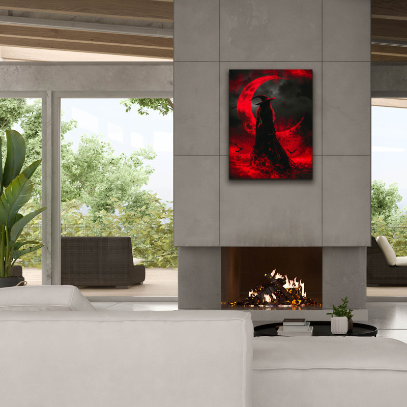 «Crimson Moon Enchantress», art mural sur toile, H 34 po x l 26 po x P 1,5 po