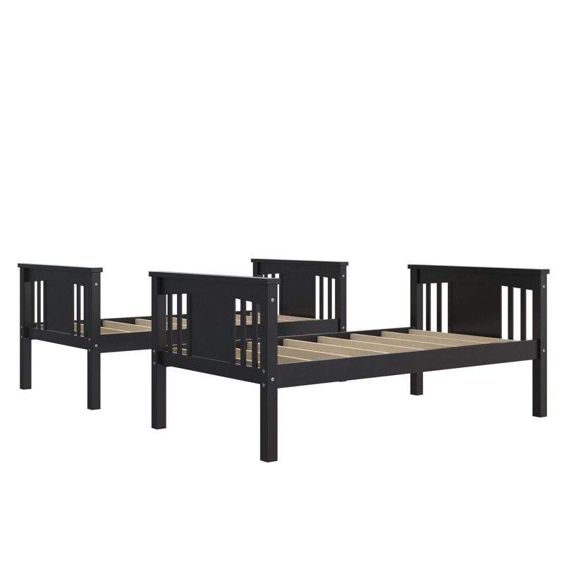 Alimi Kids Twin Over Twin Bunk Bed, Black