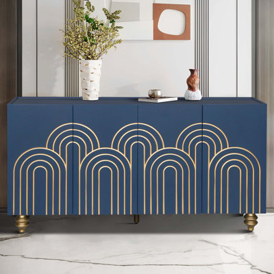 Buffet cannelé avec tablettes réglables