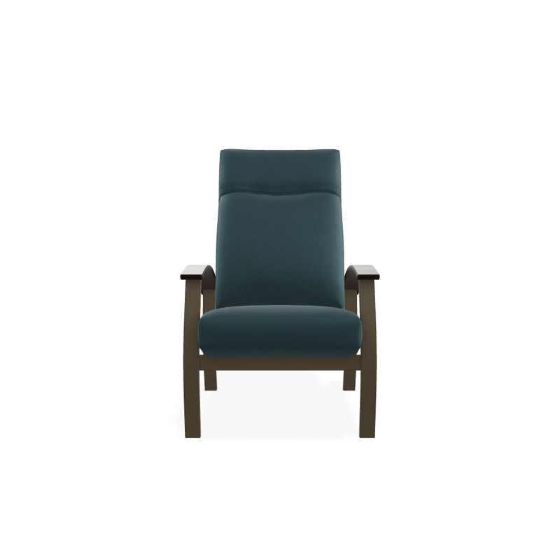 Chaise de patio inclinable avec coussins Askar, Bleu minéral, Kona P10, Bois de plage texturé