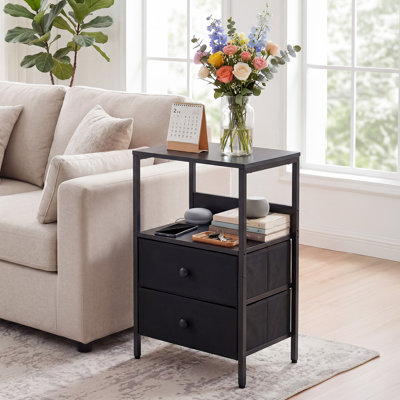 33 cm W Iron Bedside Table
