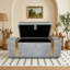 Banc ottoman de rangement rembourré avec compartiment caché à couvercle relevable et siège rembourré pour chambre à coucher-1517699582