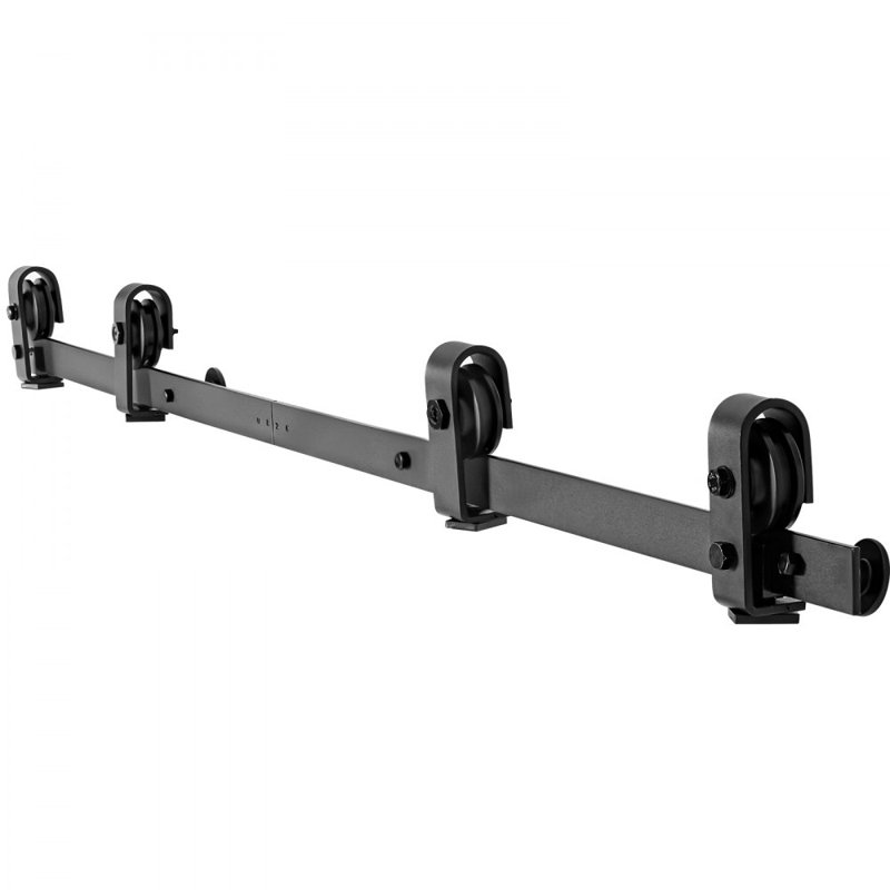 Ensemble de rail de porte de grange coulissante bi-pliable pour quatre portes, 64"