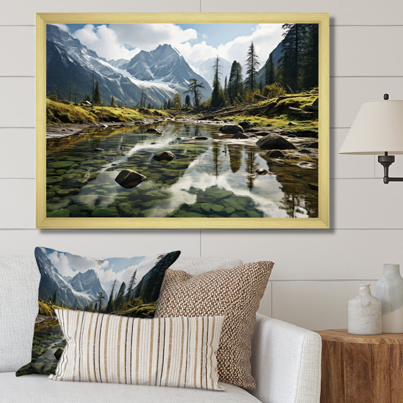 Canada Majestic Wilderness sur toile, H 16 po x l 32 po x P 1 po, Encadrement doré