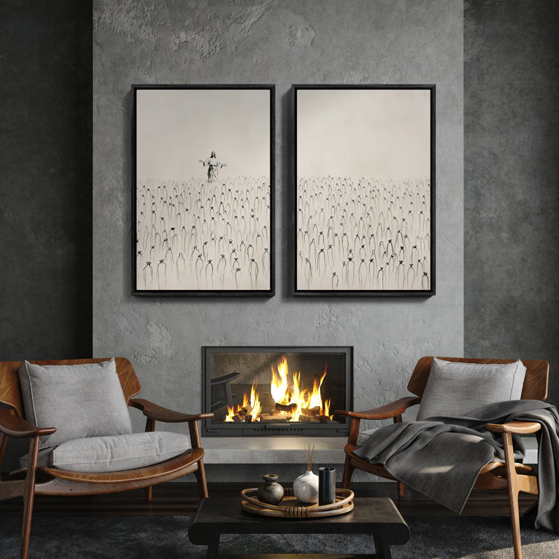 Framed Wall Art Vintage Antique Classic for Bedroom, Black, 24" H x 16" W