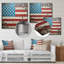 Drapeau américain rétro Liberty II - drapeau, art mural en métal-878653376