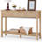 Fluted Wood Console Table with 3 Drawers-266278196