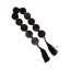 Perles de verre décoratives Coolidge avec accent métallique et pampille en cuir pour la décoration intérieure - Guirlande élégante pour la décoration de table, de tablette et de salon - Noir et or-218306868