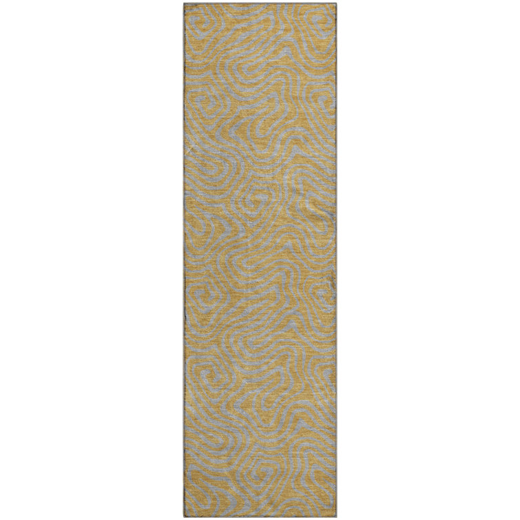 Premium Machine Washable Birchview AMF1031 Swirls Rug