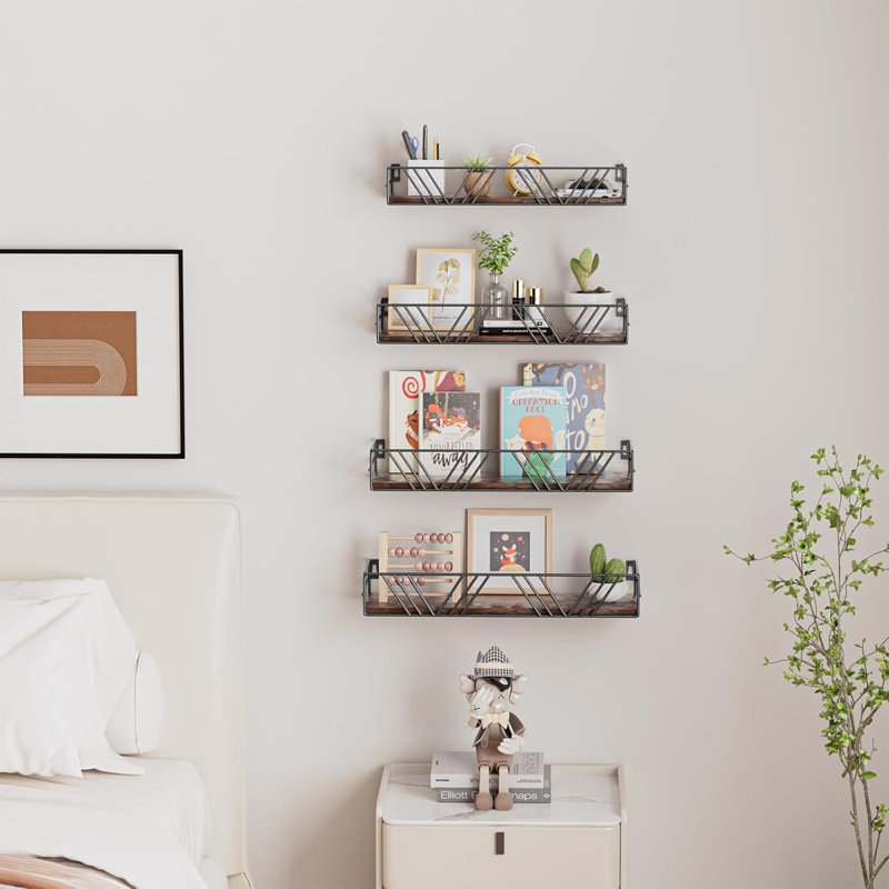 Ensemble de 4 tablettes flottantes en bois