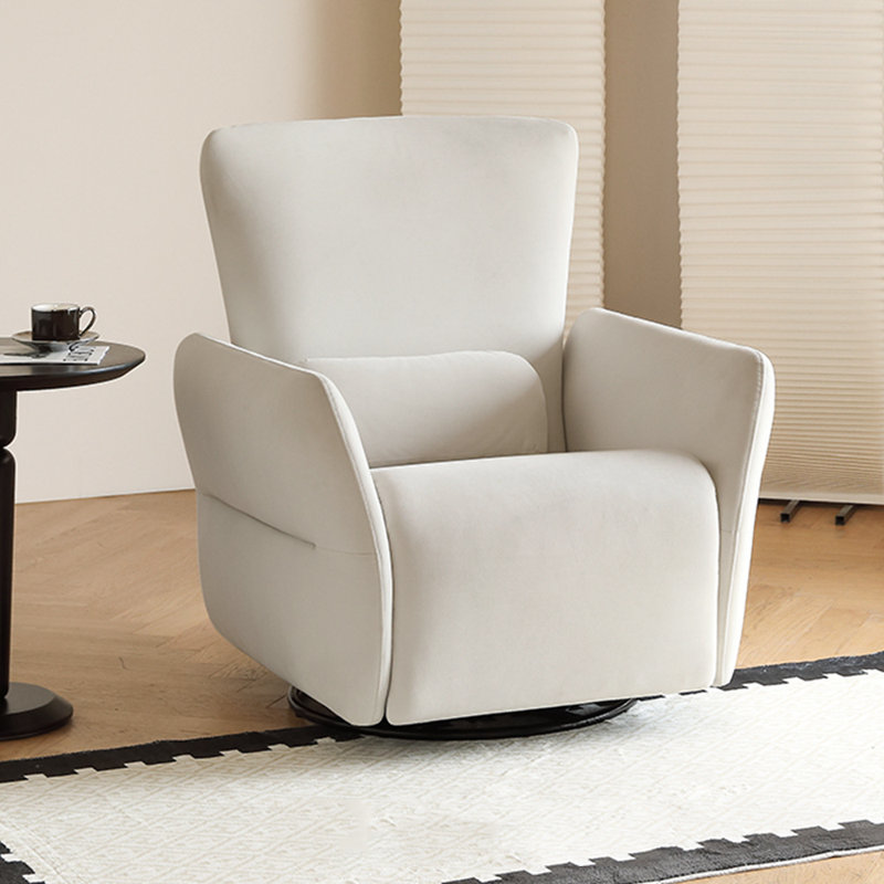 Eljean Upholstered Recliner, Beige Polyester Blend