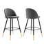 Ensemble de 2 tabourets de bar en velours Cordial Performance-795578495