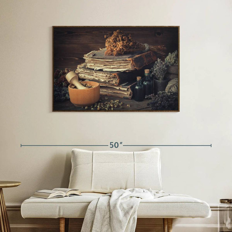 Herboristerie, Cadre flottant noyer, 40 po x 27 po