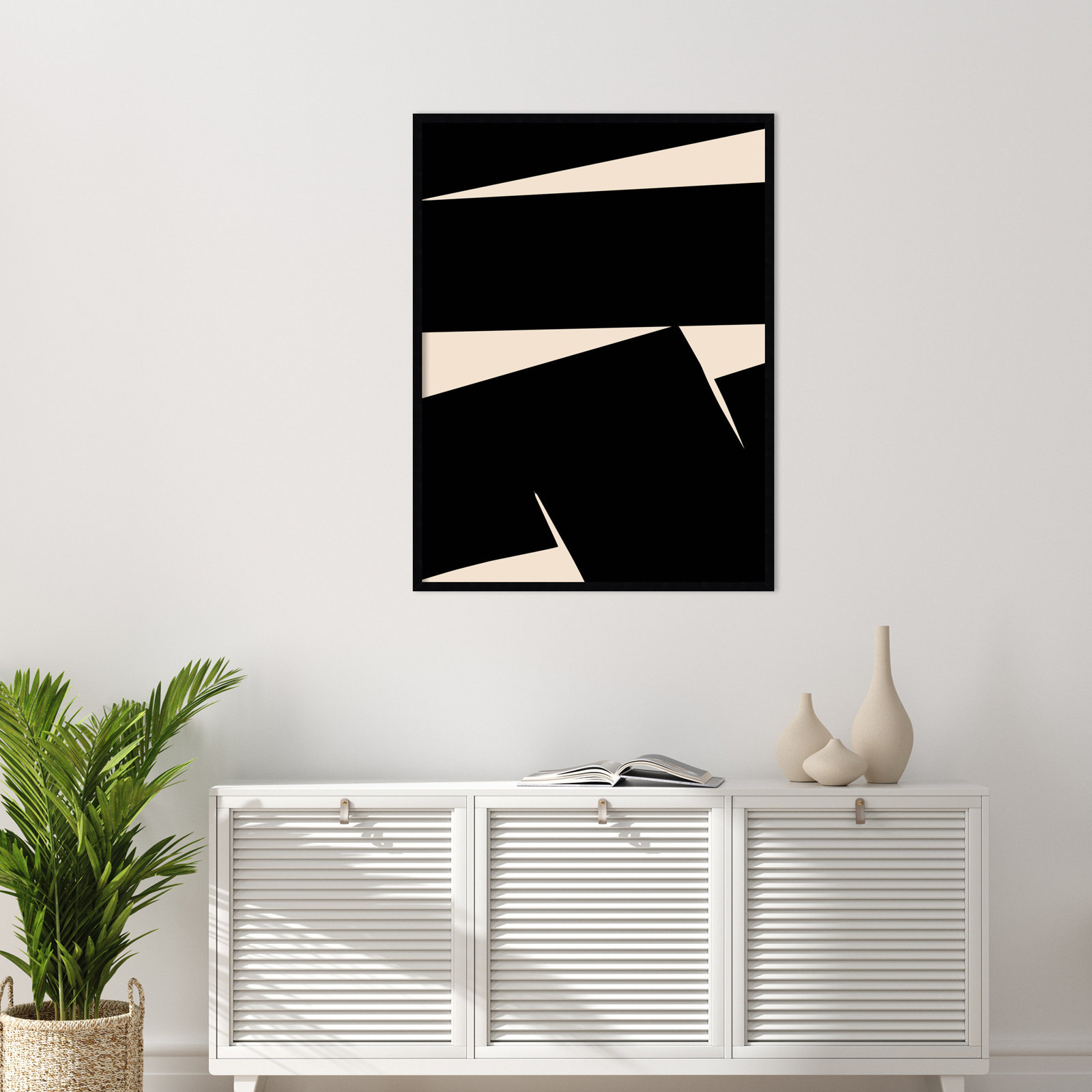 Black Plain Abstract Print by Little Dean, Black, 41" H x 31" W