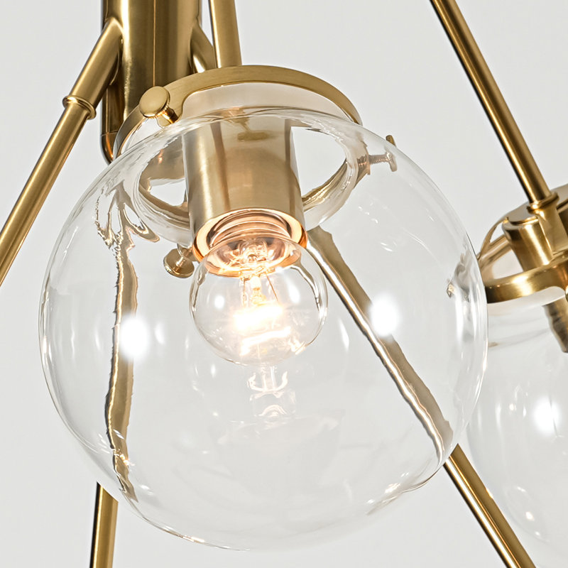 Luminaire suspendu lustre en verre 6 lumières