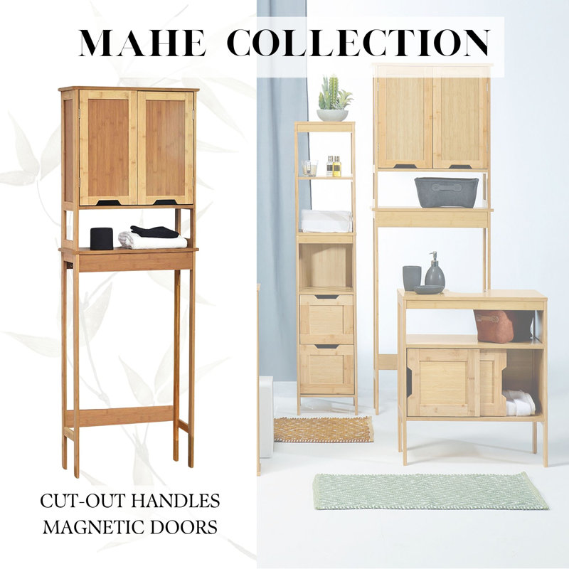 Mahe Bamboo Over-the-Toilet Storage Cabinet with Doors