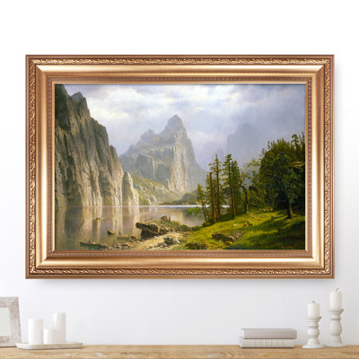 Merced River, Yosemite Valley by Albert Bierstadt Framed Size:26x36 inches,Image Size:20x30 inches,Golden Frame The World Classic Art Reproductions,Wall Art for Home Decor