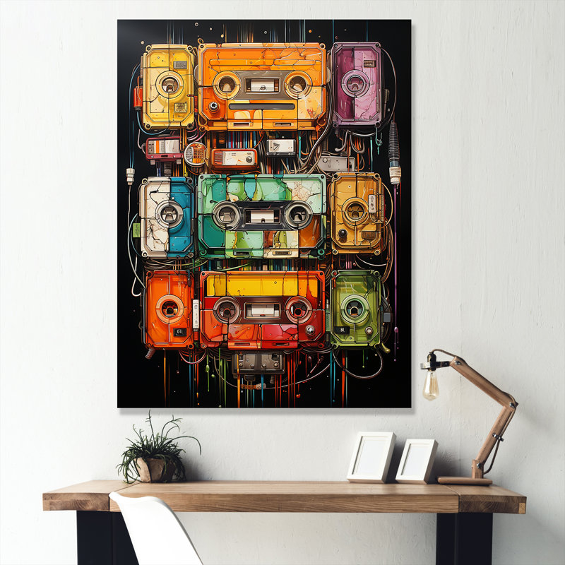 Dessin schématique d'une cassette II sur toile, Toile tendue, H 44 po x l 34 po x P 1,5 po