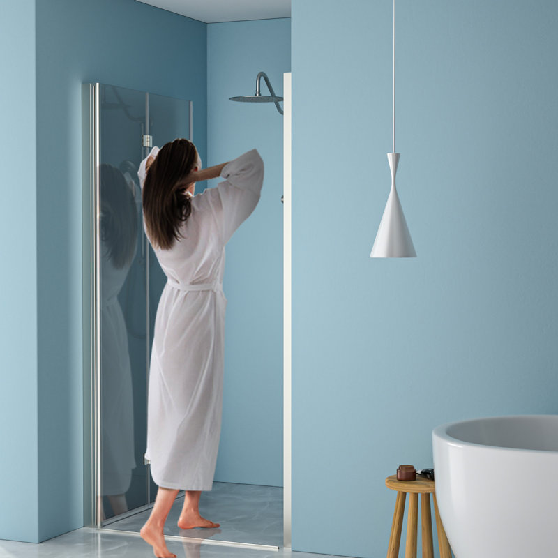 Brushed Nickel Shower Door 34"W X 72"H With Tempered Glass - Space Saving, Adjustable, Easy Finish Mesmerizing
