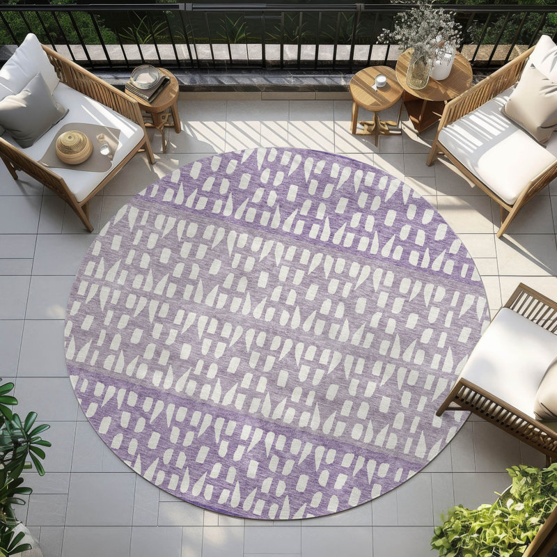  Chayden Area Rug with Non-Slip Backing, Round 8'