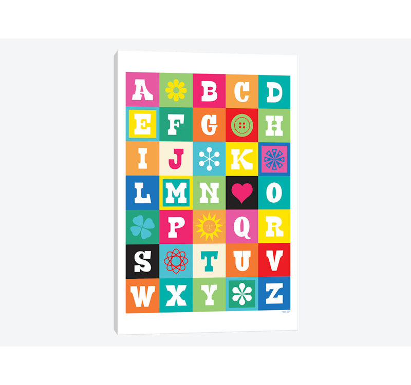 ABC par ThomasDesign - impression sur toile tendue, H 26 po x l 18 po x P 1,5 po, Toile tendue, Pas de tapis