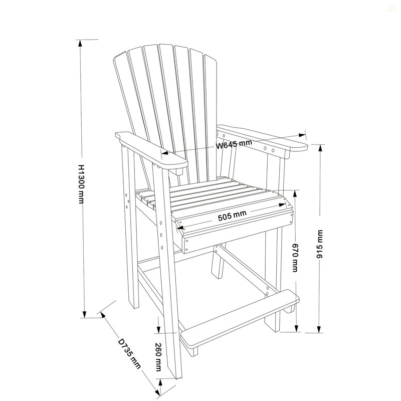HDPE Bar Chair, Outdoor Tall Adirondack Chairs Set Of 2, Patio Bar Stool Chair With High Back White + Gray, Set Of 2