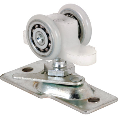 Rouleau de porte escamotable, 13/16 po, convexe, pneus en plastique, support en acier et roulements à billes (paquet simple)
