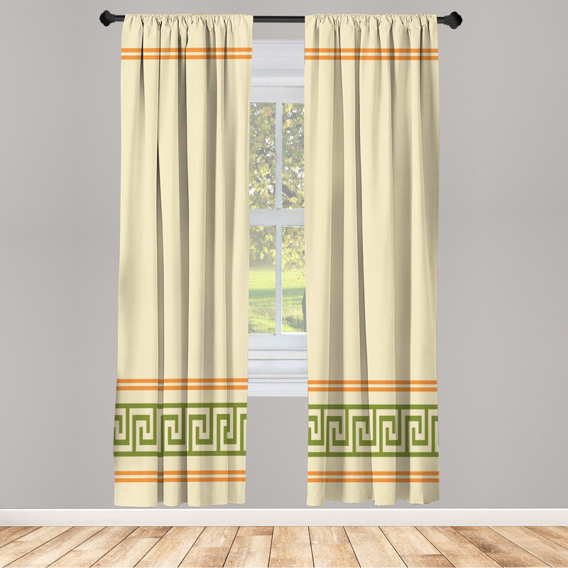 Semi Sheer Curtain Pair, Champagne Orange/Fawn, 28" W x 63" L