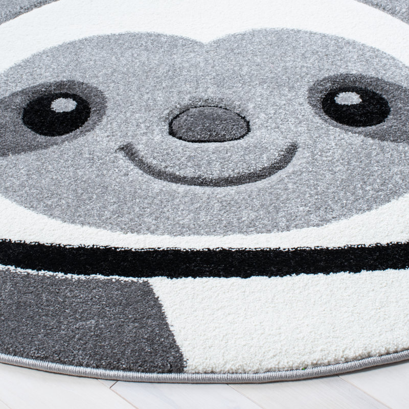 Tapis gris Carthusia, Rond 6 pi 7 po
