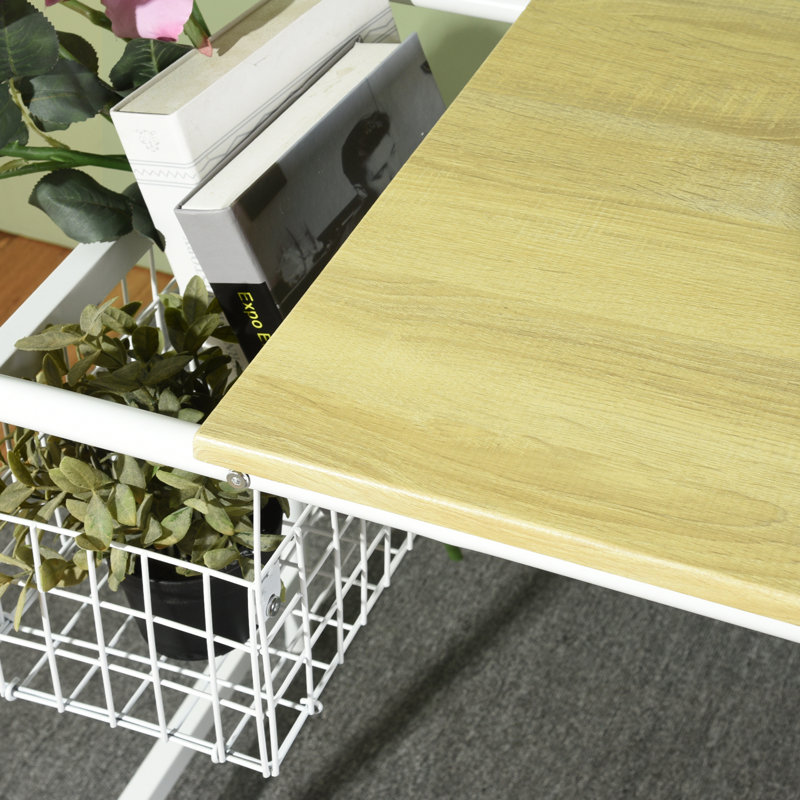 Marrs Metal Base Writing Desk, Oak