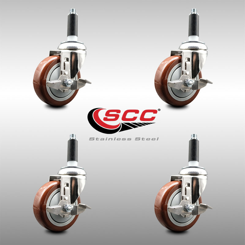 Polyurethane Casters, Maroon