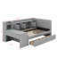Lit de jour simple tapissier avec tiroirs, tablettes, armoires rabattables et table d'appoint-114346269