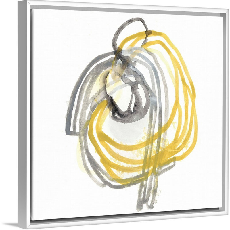String Orbit II - Print on Canvas, White Floater Framed, 26" H x 26" W x 1.75" D