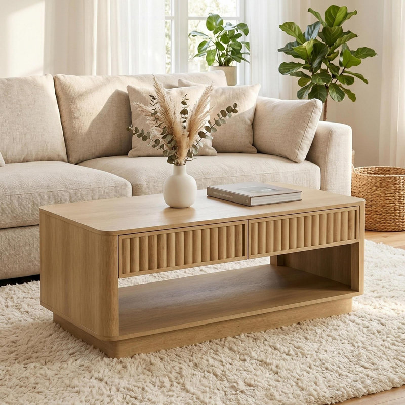 Cylora 45.6" Coffee Table with 2-Drawer